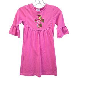 Girls Pink Dress With Cross Applique By Chez Ami Size 8 3859